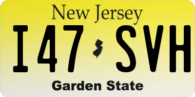NJ license plate I47SVH