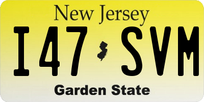 NJ license plate I47SVM