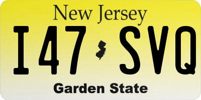 NJ license plate I47SVQ