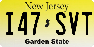 NJ license plate I47SVT