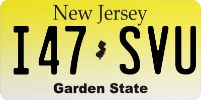 NJ license plate I47SVU