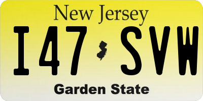 NJ license plate I47SVW