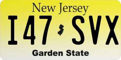 NJ license plate I47SVX