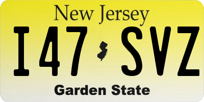 NJ license plate I47SVZ