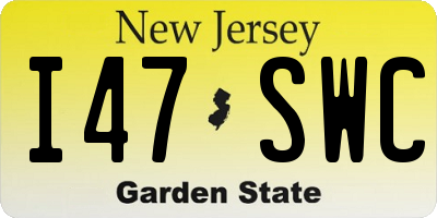 NJ license plate I47SWC
