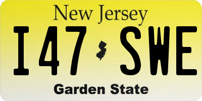 NJ license plate I47SWE