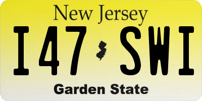 NJ license plate I47SWI