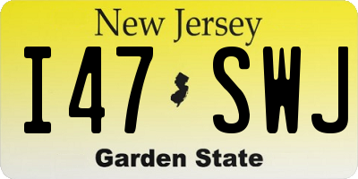 NJ license plate I47SWJ