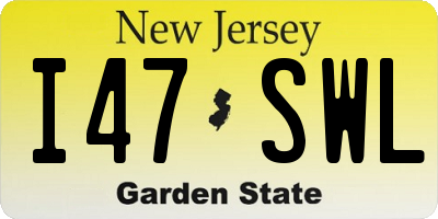 NJ license plate I47SWL