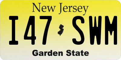 NJ license plate I47SWM