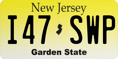 NJ license plate I47SWP