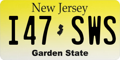 NJ license plate I47SWS