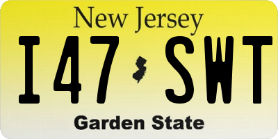 NJ license plate I47SWT