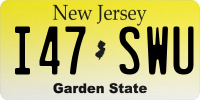 NJ license plate I47SWU