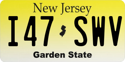 NJ license plate I47SWV