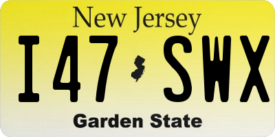 NJ license plate I47SWX