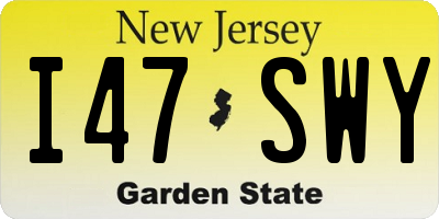 NJ license plate I47SWY