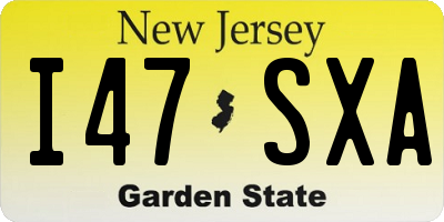 NJ license plate I47SXA