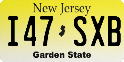 NJ license plate I47SXB
