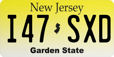 NJ license plate I47SXD