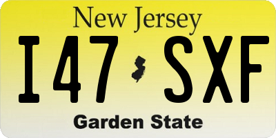 NJ license plate I47SXF