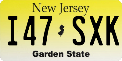 NJ license plate I47SXK
