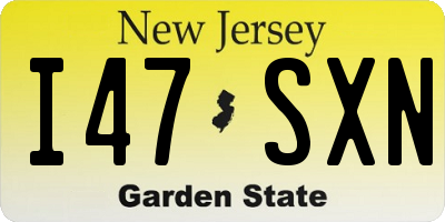 NJ license plate I47SXN