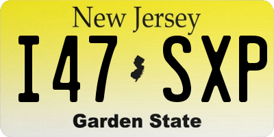 NJ license plate I47SXP