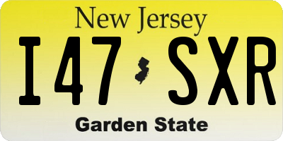 NJ license plate I47SXR