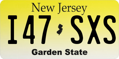 NJ license plate I47SXS