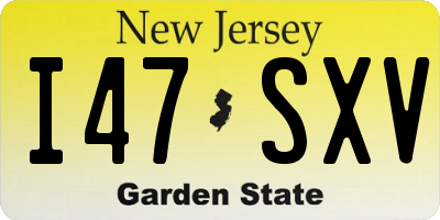 NJ license plate I47SXV
