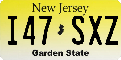 NJ license plate I47SXZ
