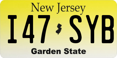 NJ license plate I47SYB
