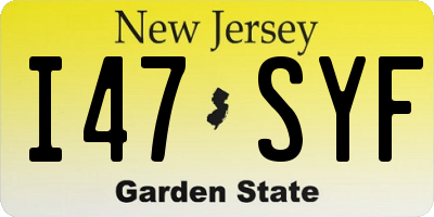 NJ license plate I47SYF