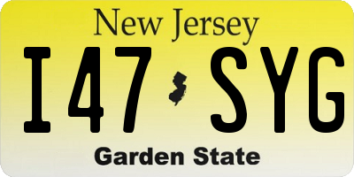 NJ license plate I47SYG