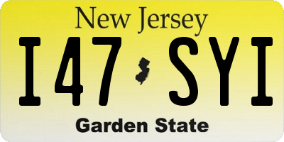 NJ license plate I47SYI