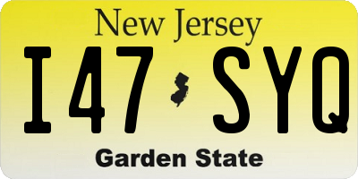 NJ license plate I47SYQ
