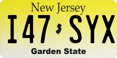 NJ license plate I47SYX
