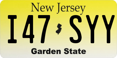 NJ license plate I47SYY