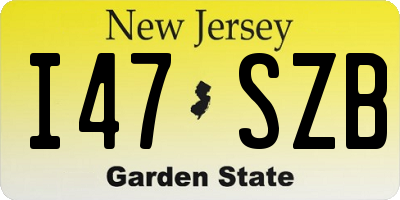 NJ license plate I47SZB