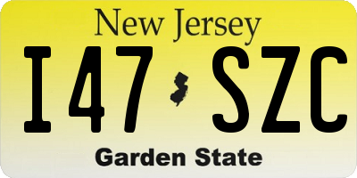 NJ license plate I47SZC