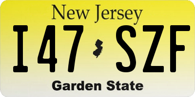 NJ license plate I47SZF
