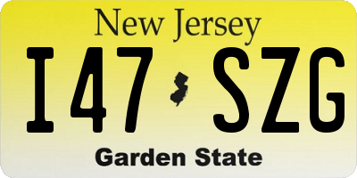 NJ license plate I47SZG