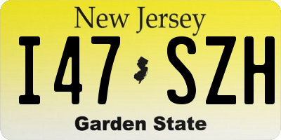 NJ license plate I47SZH