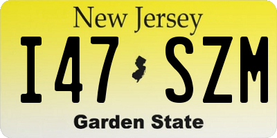 NJ license plate I47SZM