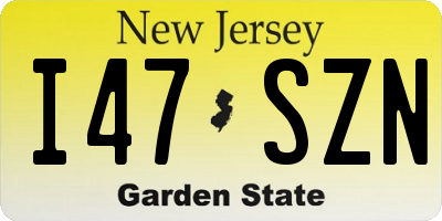 NJ license plate I47SZN