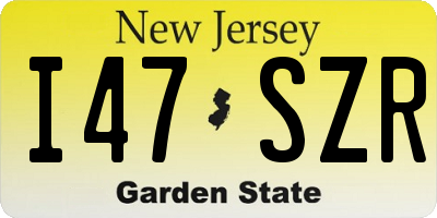 NJ license plate I47SZR