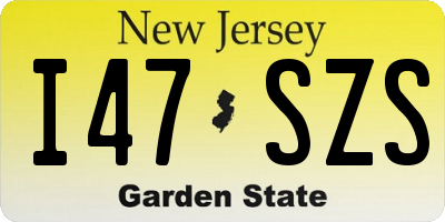NJ license plate I47SZS