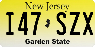 NJ license plate I47SZX