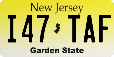 NJ license plate I47TAF